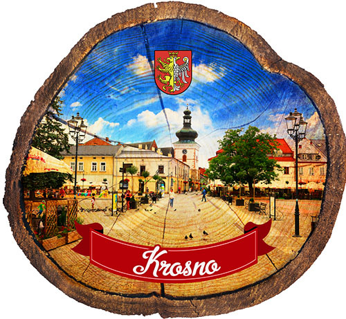 Magnes drewniany pieniek Krosno