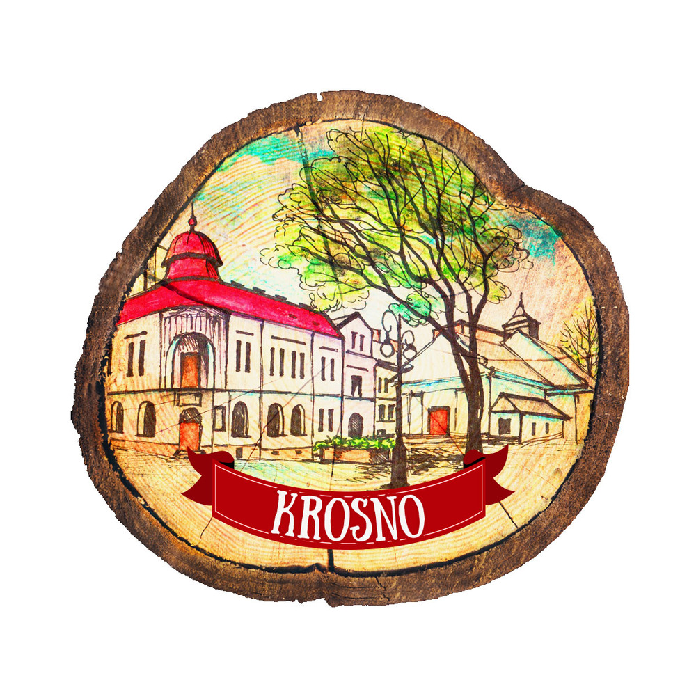 Magnes drewniany pieniek Krosno