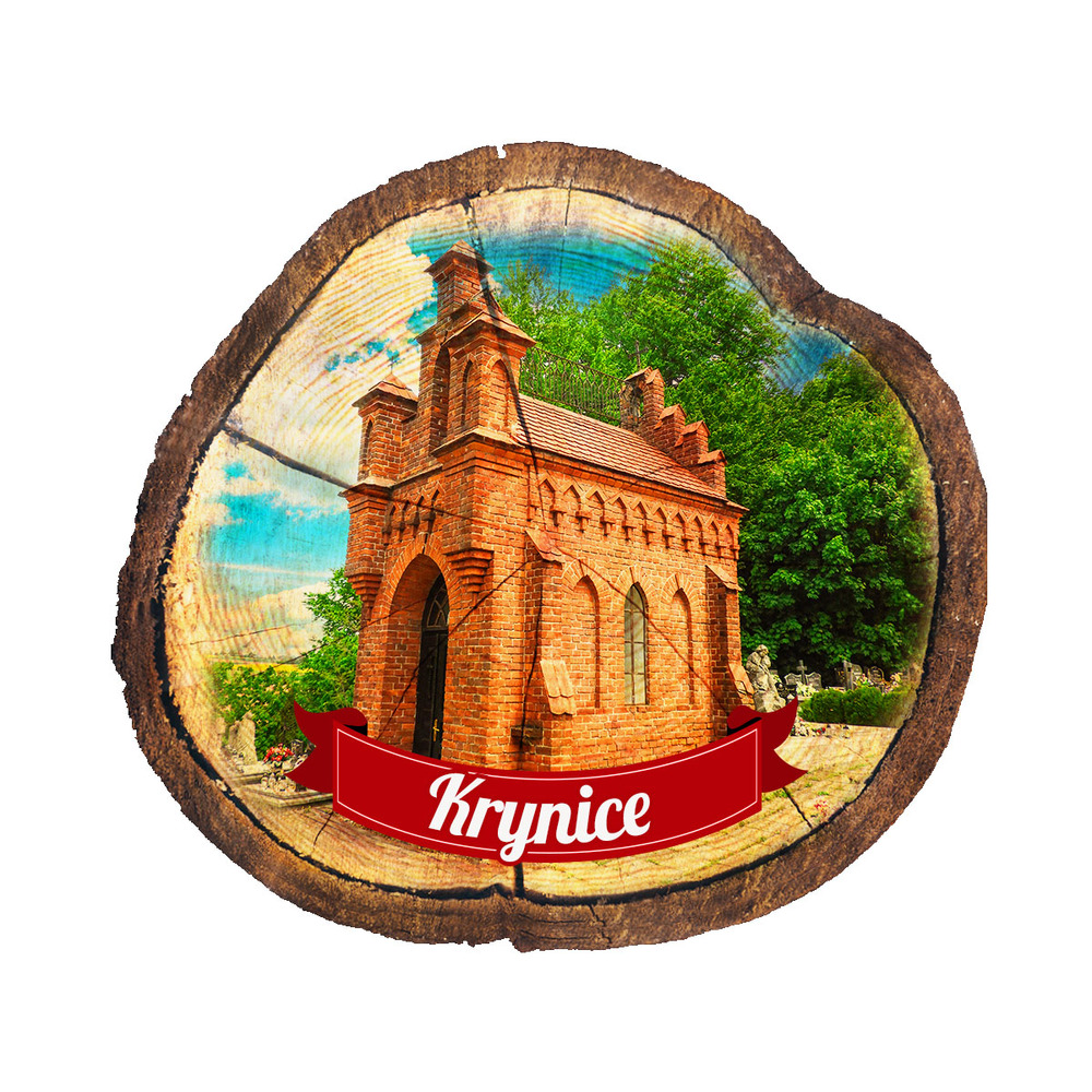 Magnes drewniany pieniek Krynice