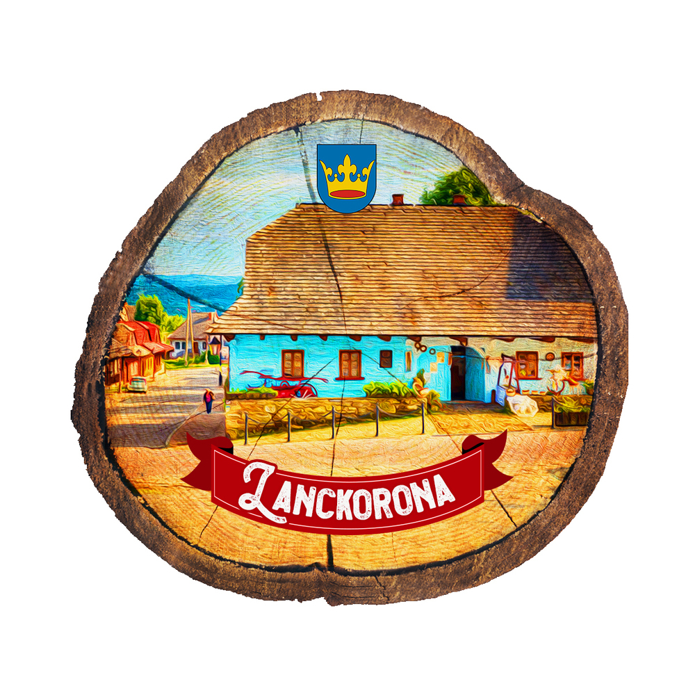 Magnes drewniany pieniek Lanckorona