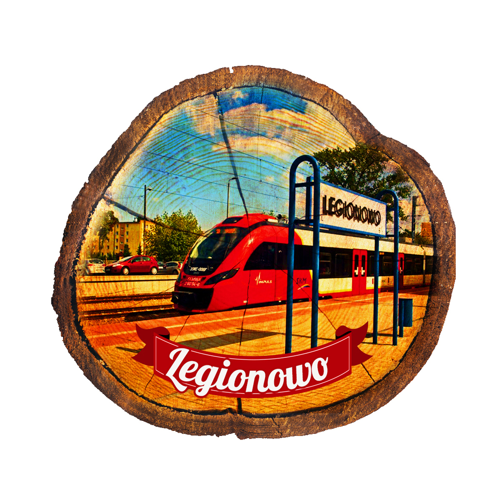 Magnes drewniany pieniek legionowo