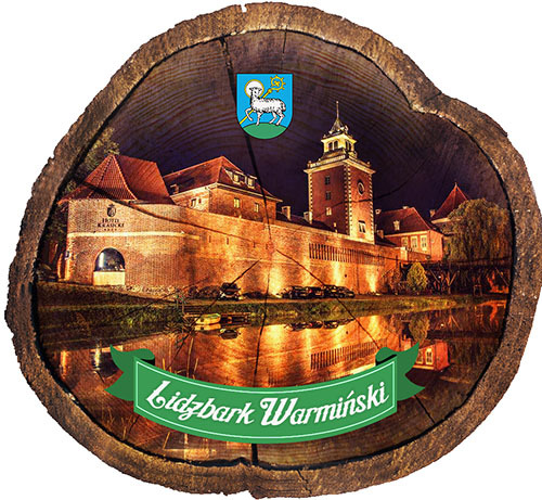 Magnes drewniany pieniek Lidzbark Warmiński