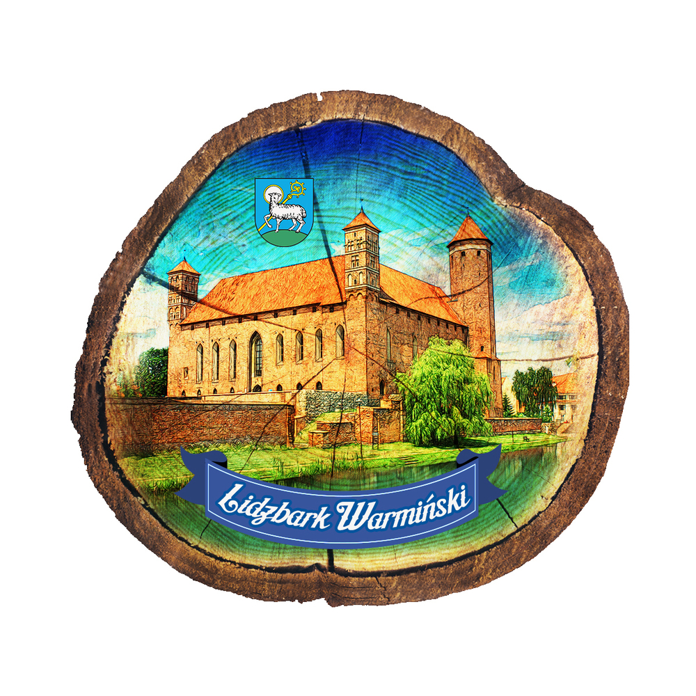 Magnes drewniany pieniek Lidzbark Warmiński