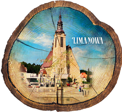 Magnes drewniany pieniek Limanowa