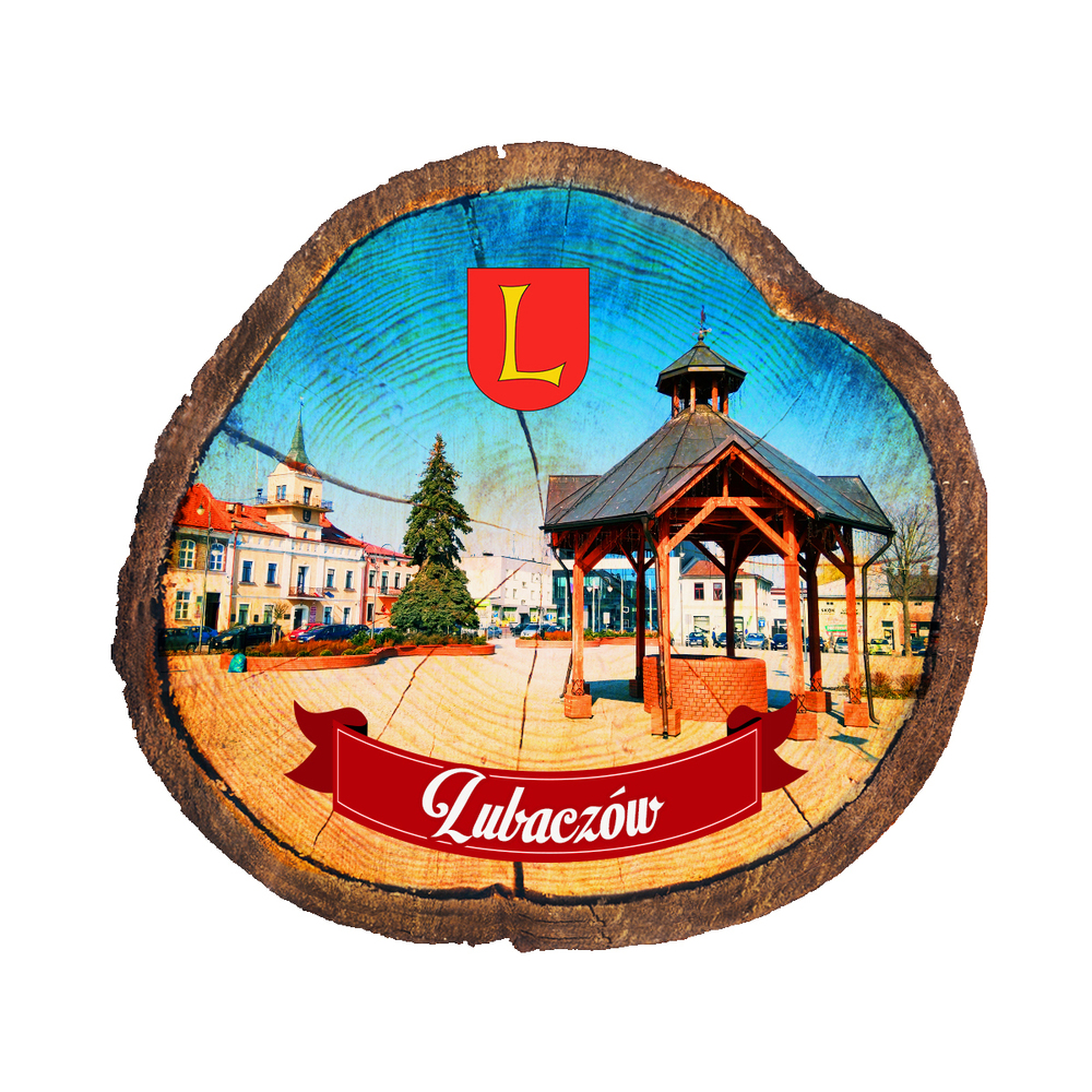 Magnes drewniany pieniek Lubaczów