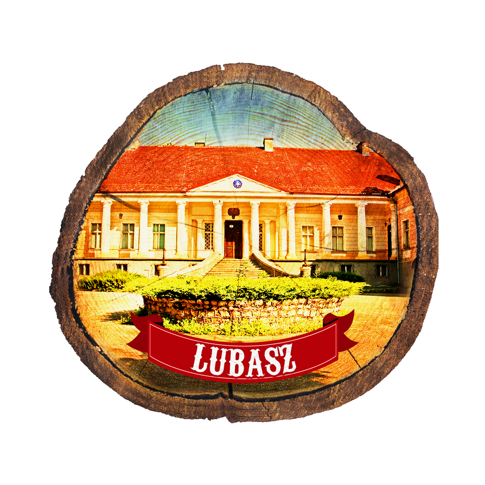 Magnes drewniany pieniek Lubasz