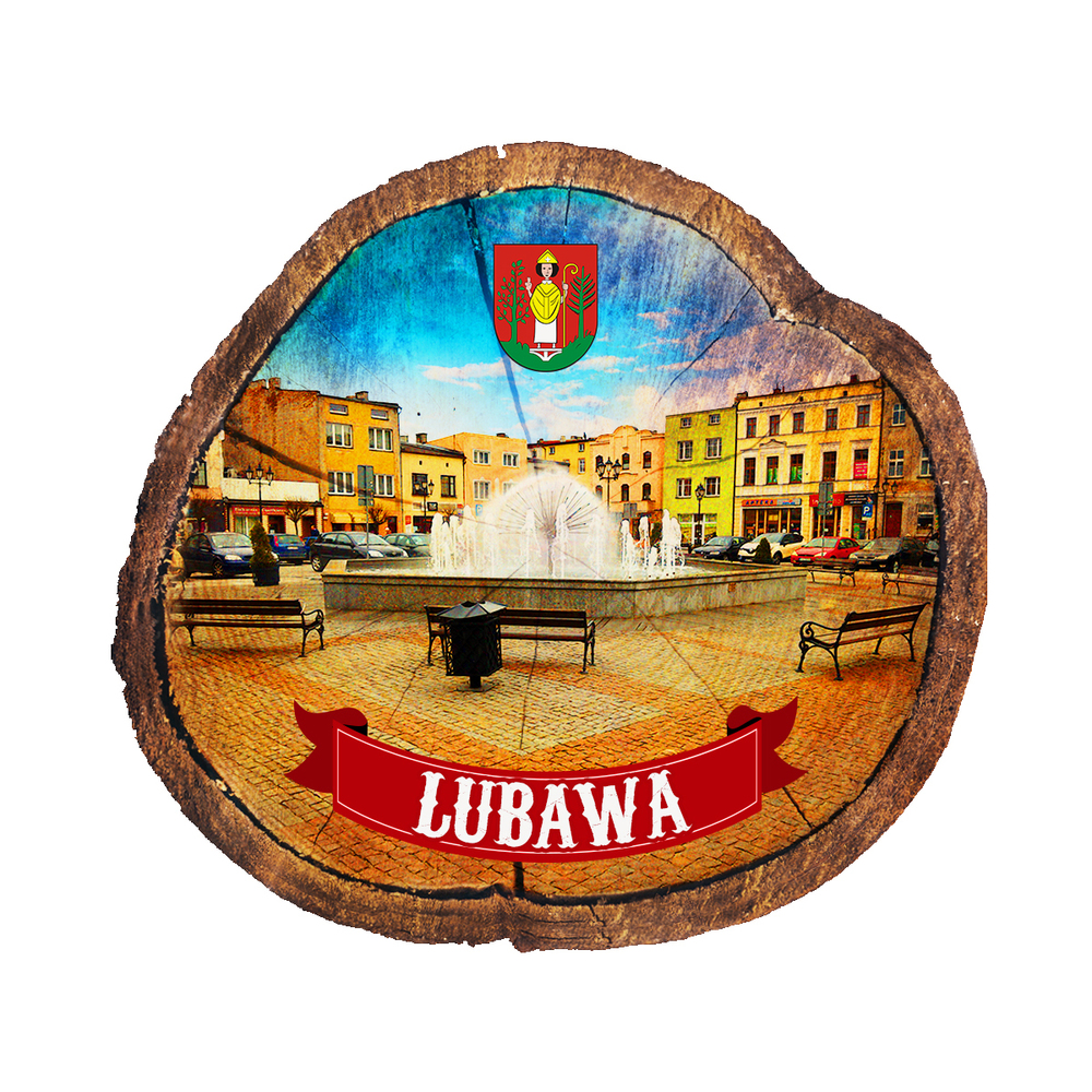 Magnes drewniany pieniek Lubawa