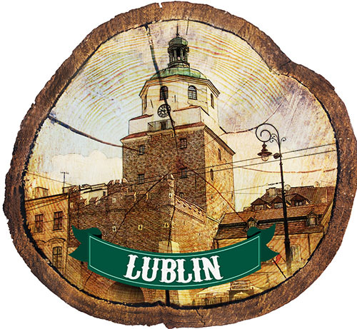 Magnes drewniany pieniek Lublin