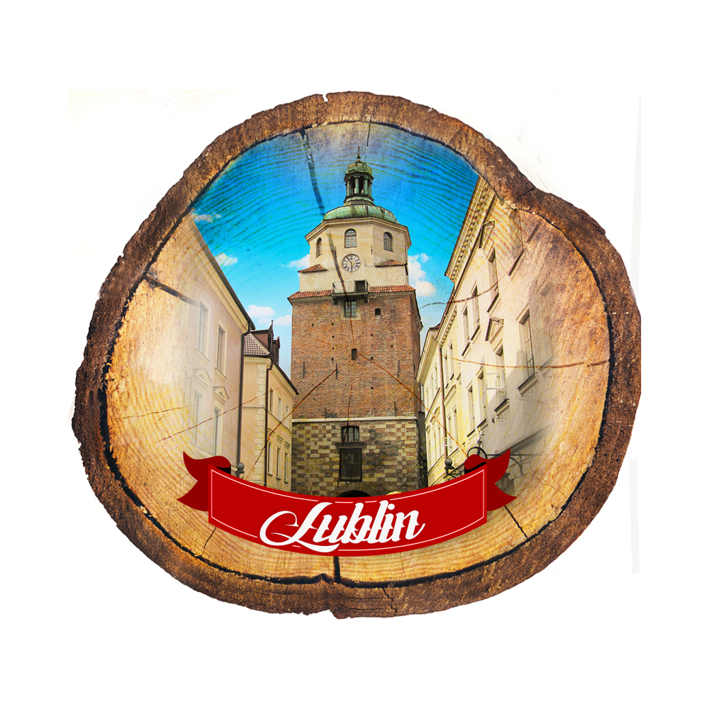 Magnes drewniany pieniek Lublin