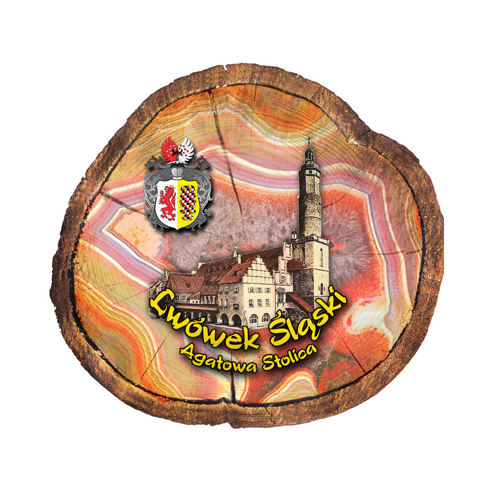 Magnes drewniany pieniek Lwówek