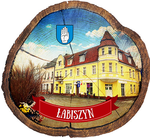 Magnes drewniany pieniek Łabiszyn