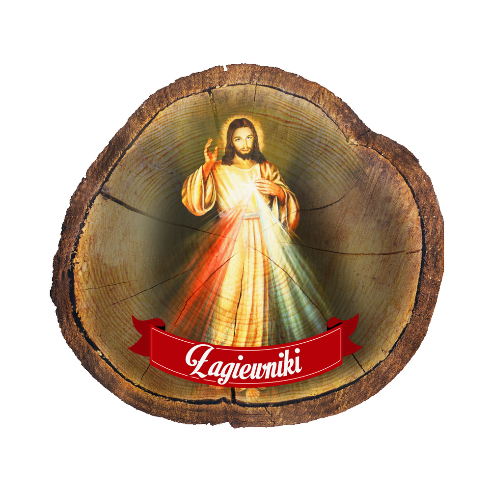 Magnes drewniany pieniek Łagiewniki