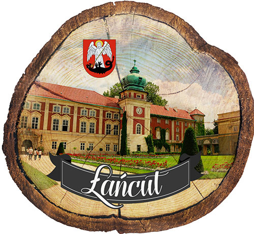 Magnes drewniany pieniek Łańcut