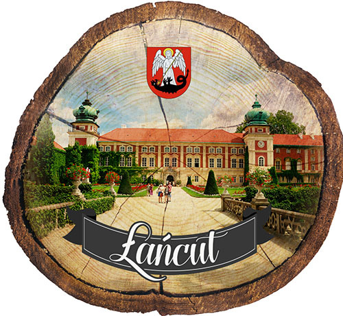 Magnes drewniany pieniek Łańcut
