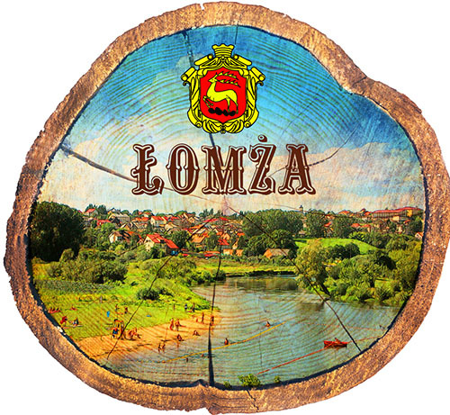 Magnes drewniany pieniek Łomża