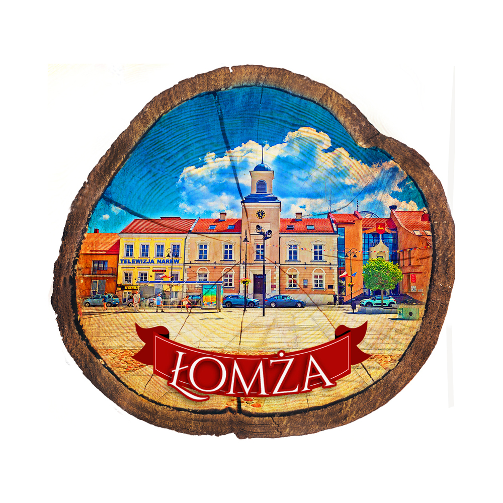 Magnes drewniany pieniek Łomża