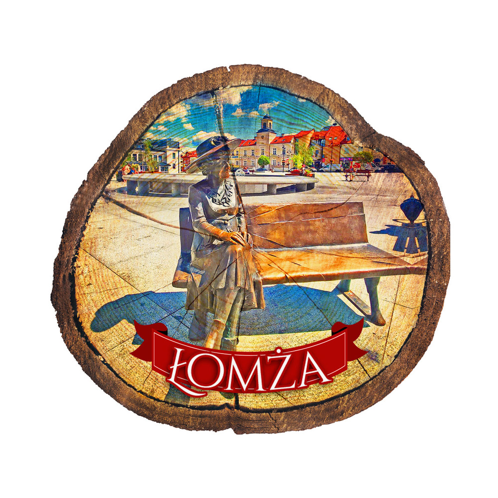 Magnes drewniany pieniek Łomża