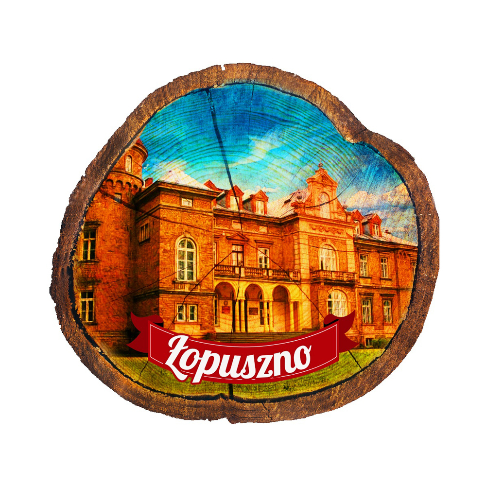 Magnes drewniany pieniek Łopuszno