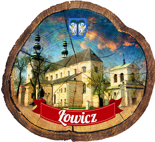 Magnes drewniany pieniek Łowicz