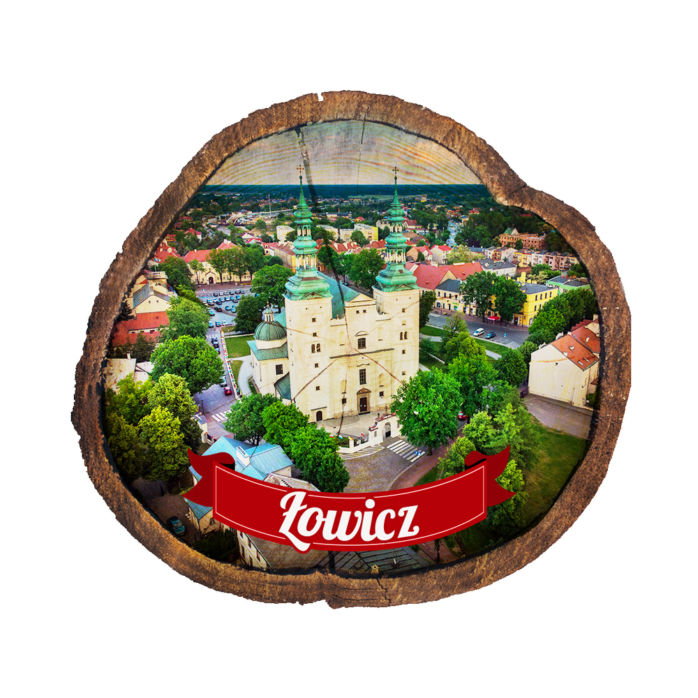 Magnes drewniany pieniek Łowicz