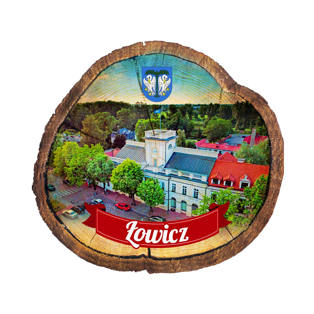 Magnes drewniany pieniek Łowicz