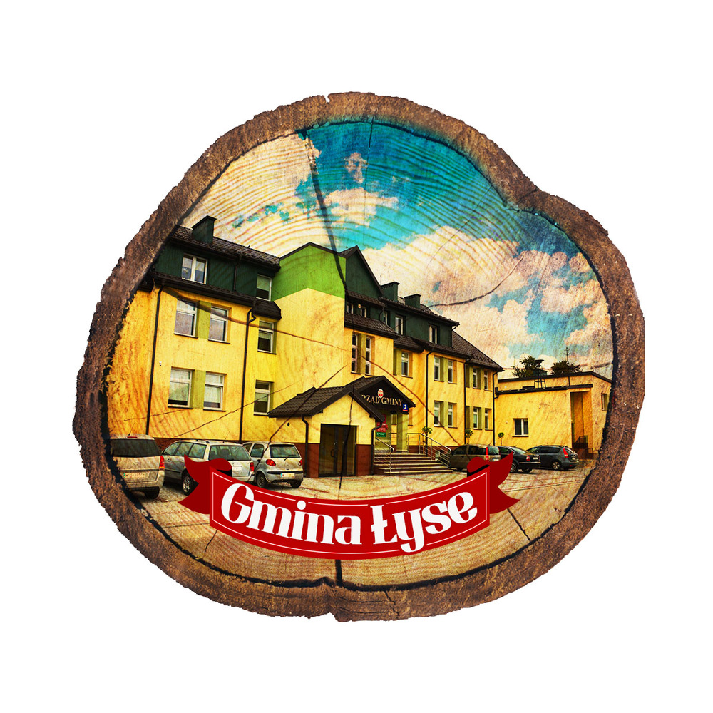 Magnes drewniany pieniek Łyse