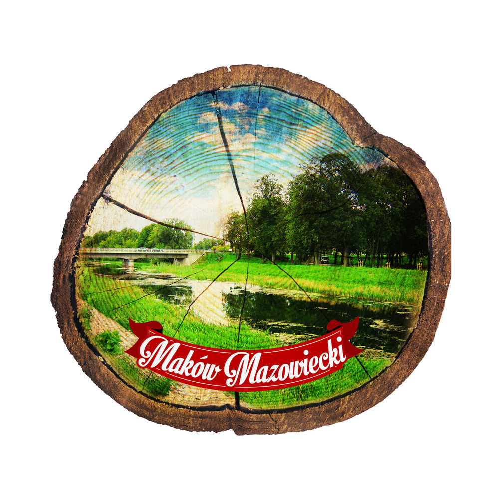 Magnes drewniany pieniek Maków Mazowiecki