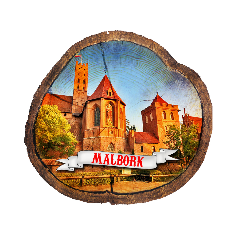 Magnes drewniany pieniek Malbork