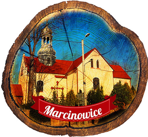 Magnes drewniany pieniek Marcinowice