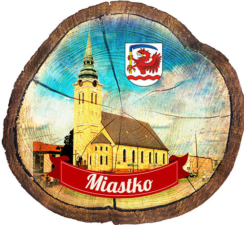 Magnes drewniany pieniek Miastko