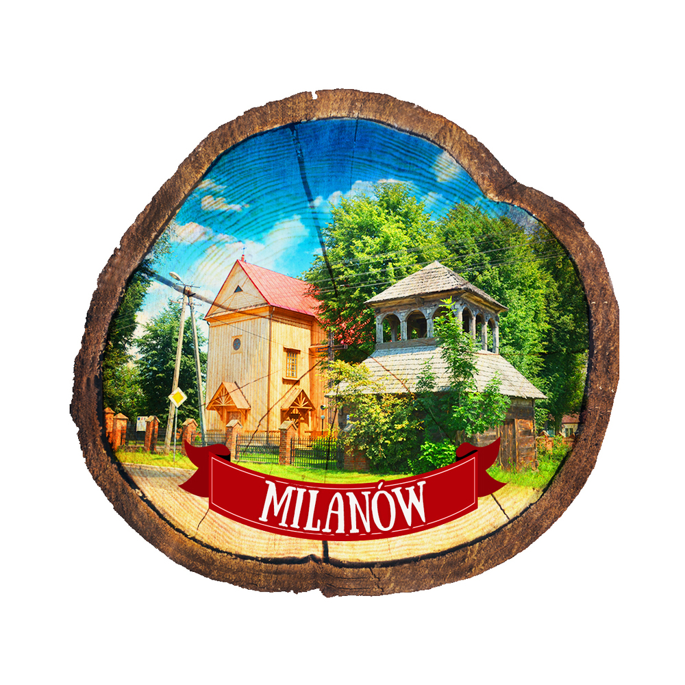 Magnes drewniany pieniek Milanów