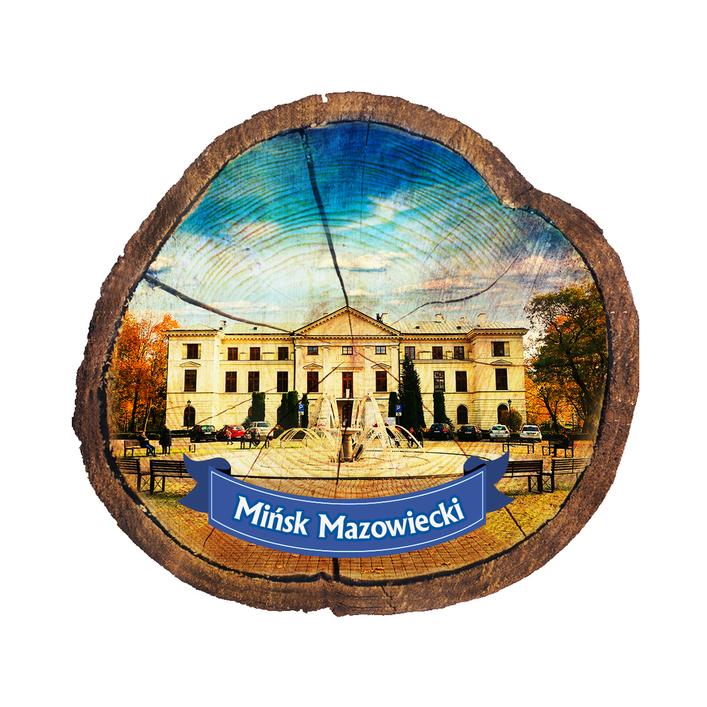 Magnes drewniany pieniek Mińsk Mazowiecki