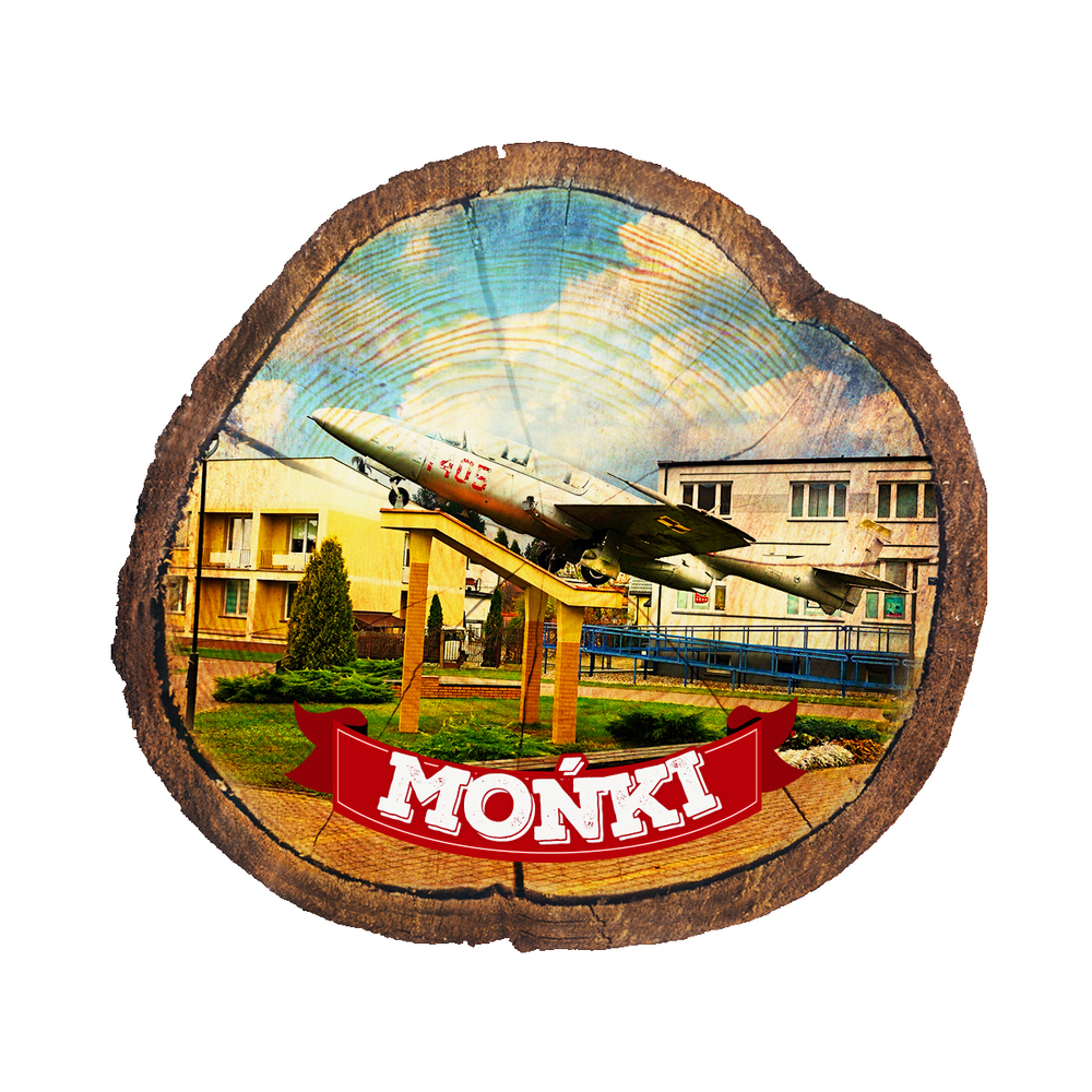 Magnes drewniany pieniek Mońki