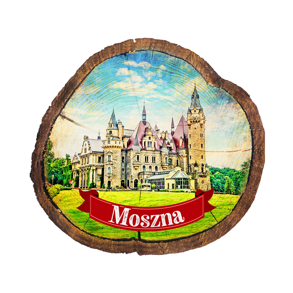 Magnes drewniany pieniek Moszna