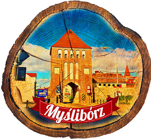 Magnes drewniany pieniek Myślibórz