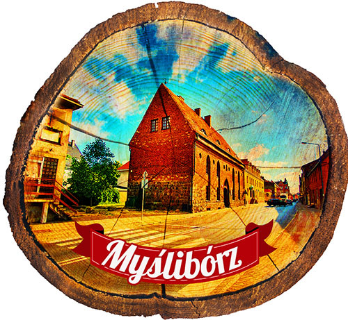 Magnes drewniany pieniek Myślibórz