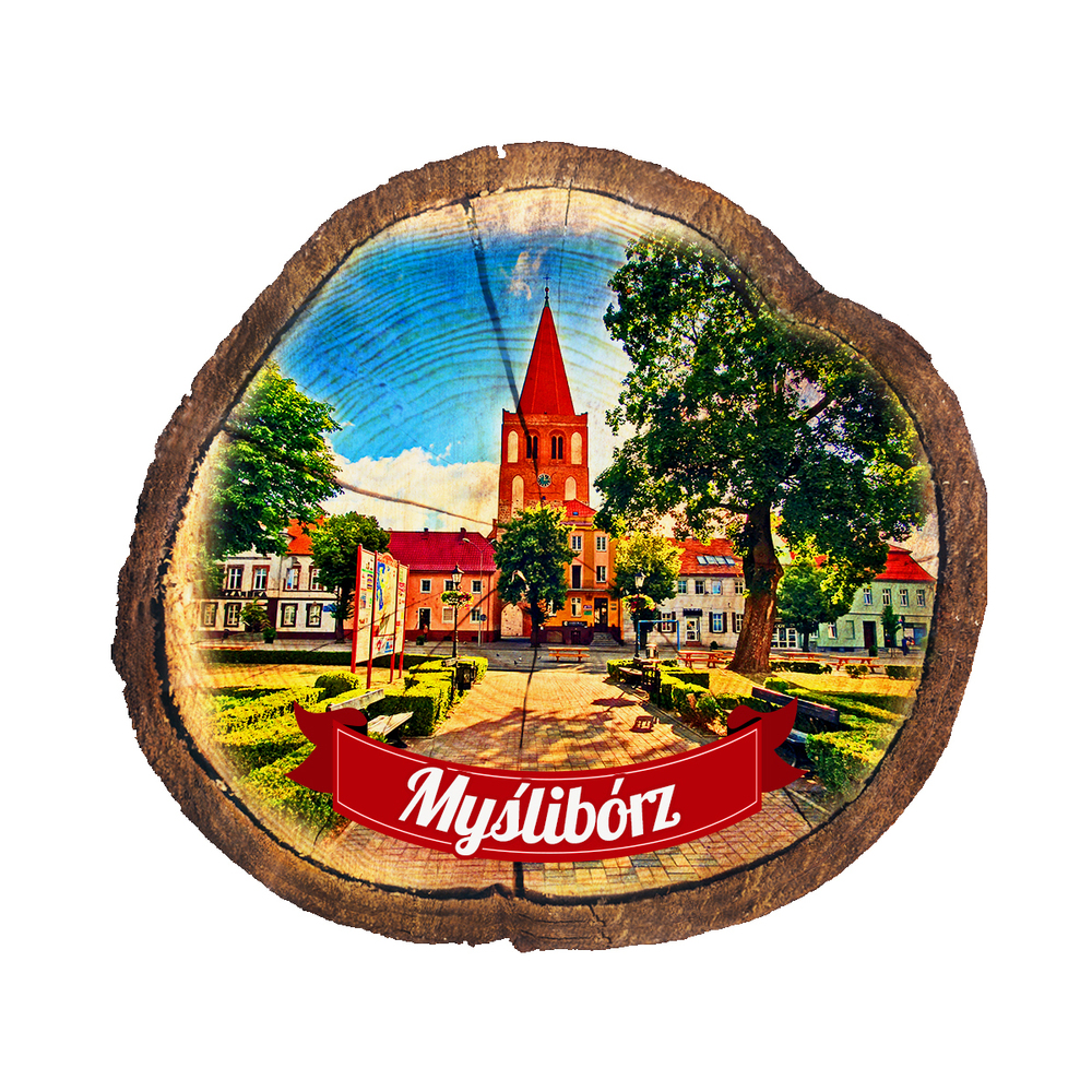Magnes drewniany pieniek Myślibórz