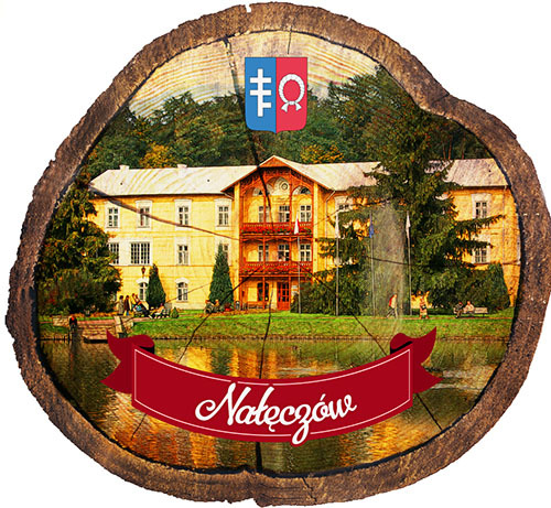 Magnes drewniany pieniek Nałęczów