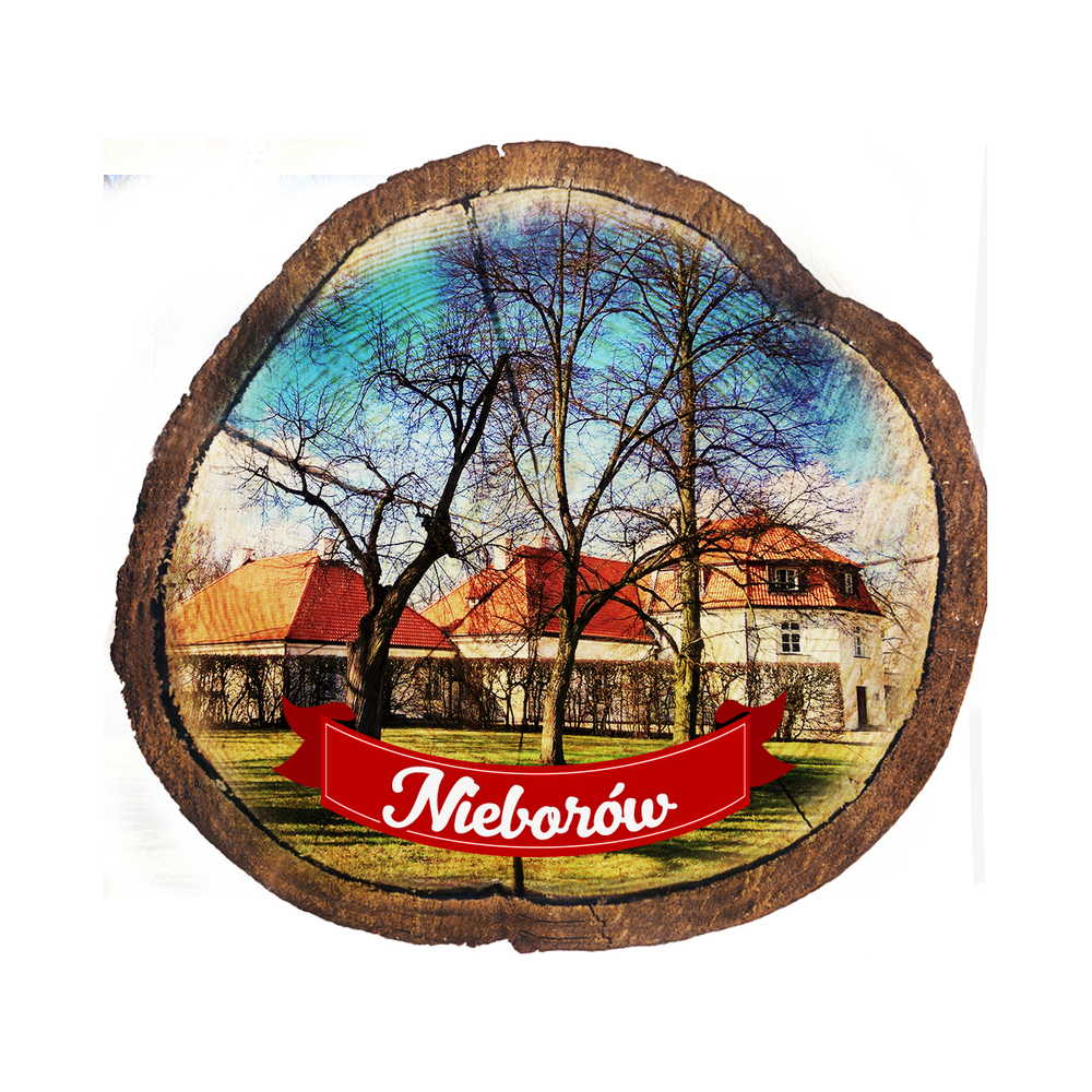 Magnes drewniany pieniek Nieborów