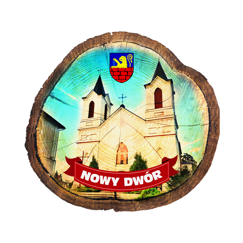 Magnes drewniany pieniek Nowy Dwór