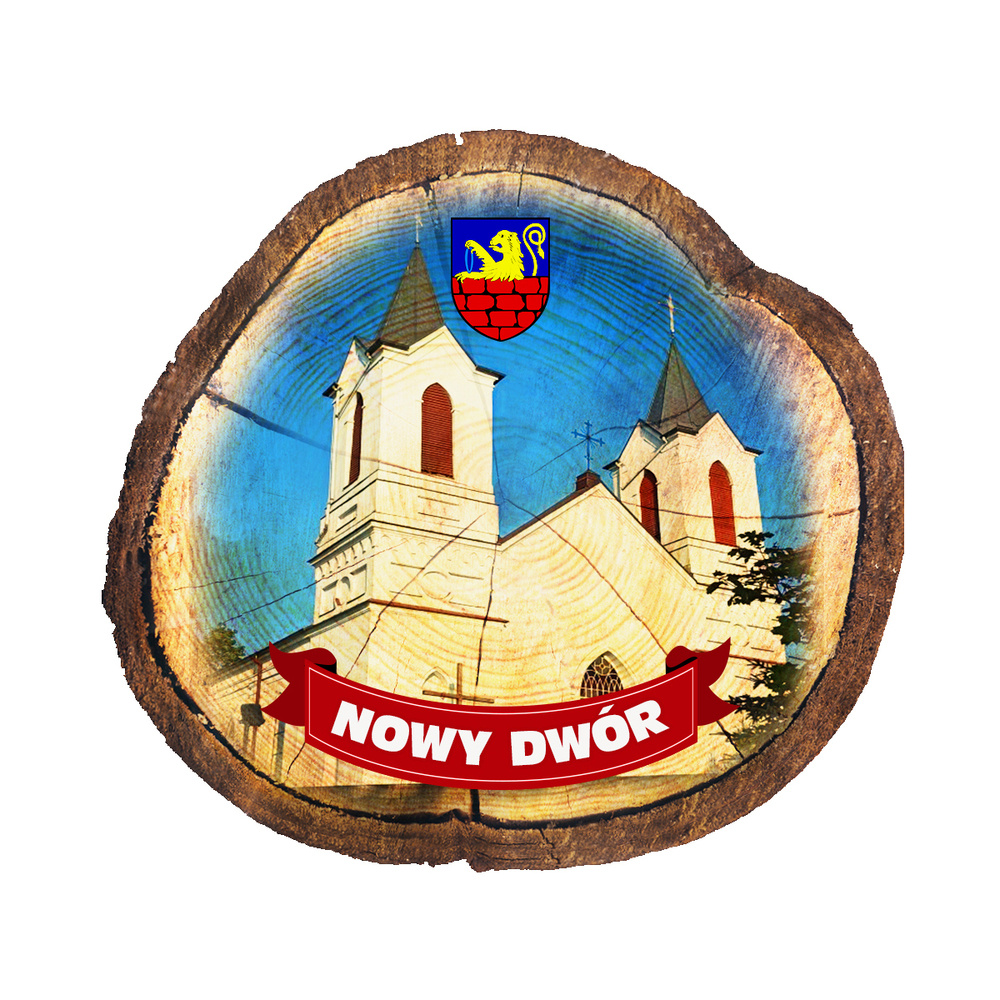 Magnes drewniany pieniek Nowy Dwór