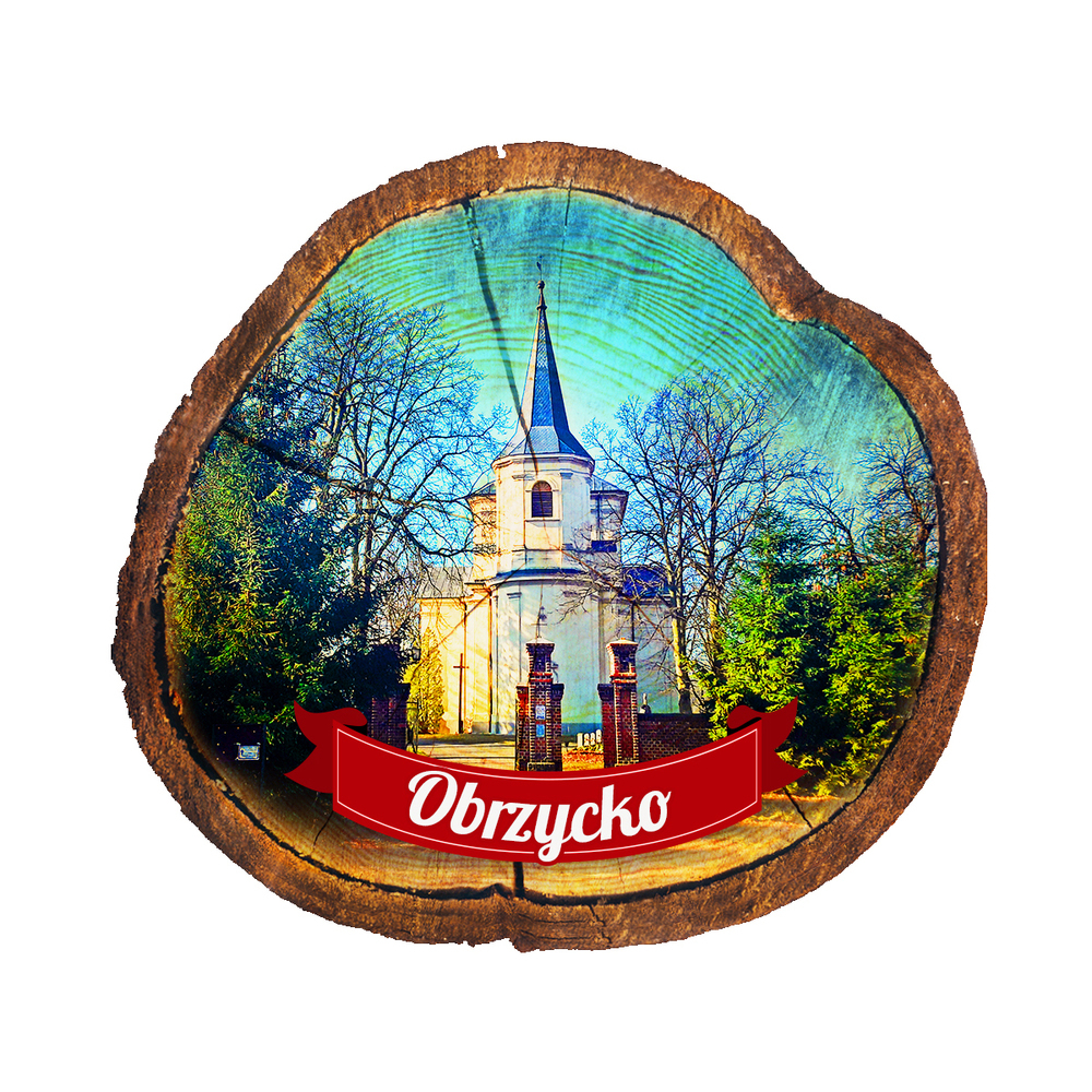 Magnes drewniany pieniek Obrzycko