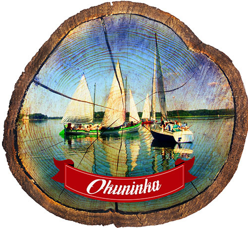 Magnes drewniany pieniek Okuninka
