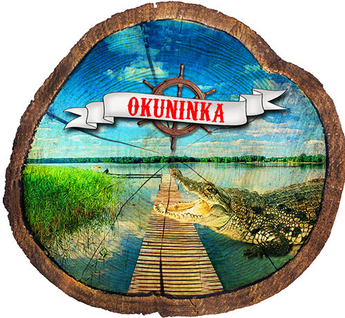 Magnes drewniany pieniek Okuninka
