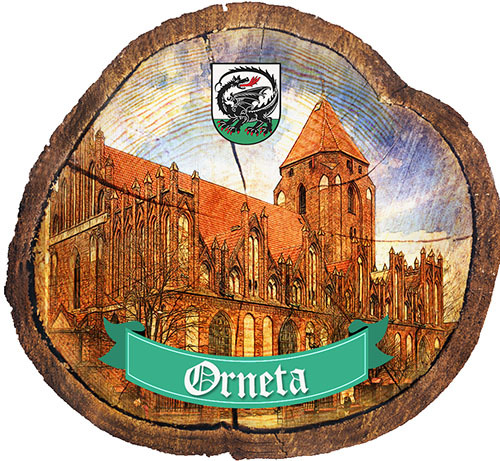 Magnes drewniany pieniek Orneta