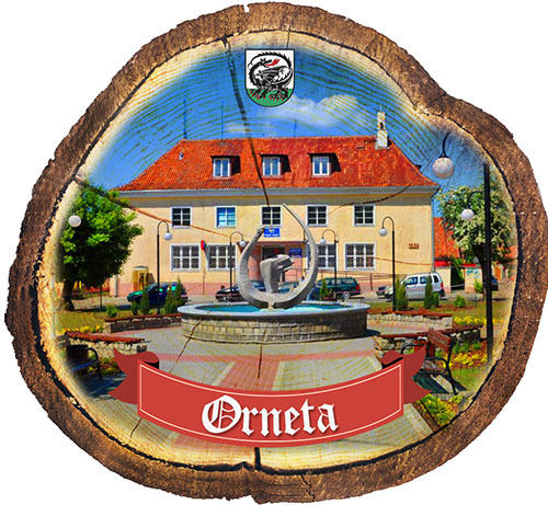 Magnes drewniany pieniek Orneta
