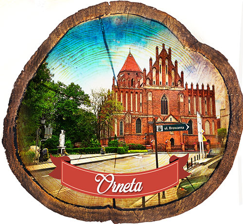 Magnes drewniany pieniek Orneta