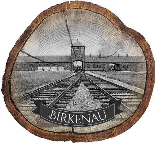 Magnes drewniany pieniek Oświęcim