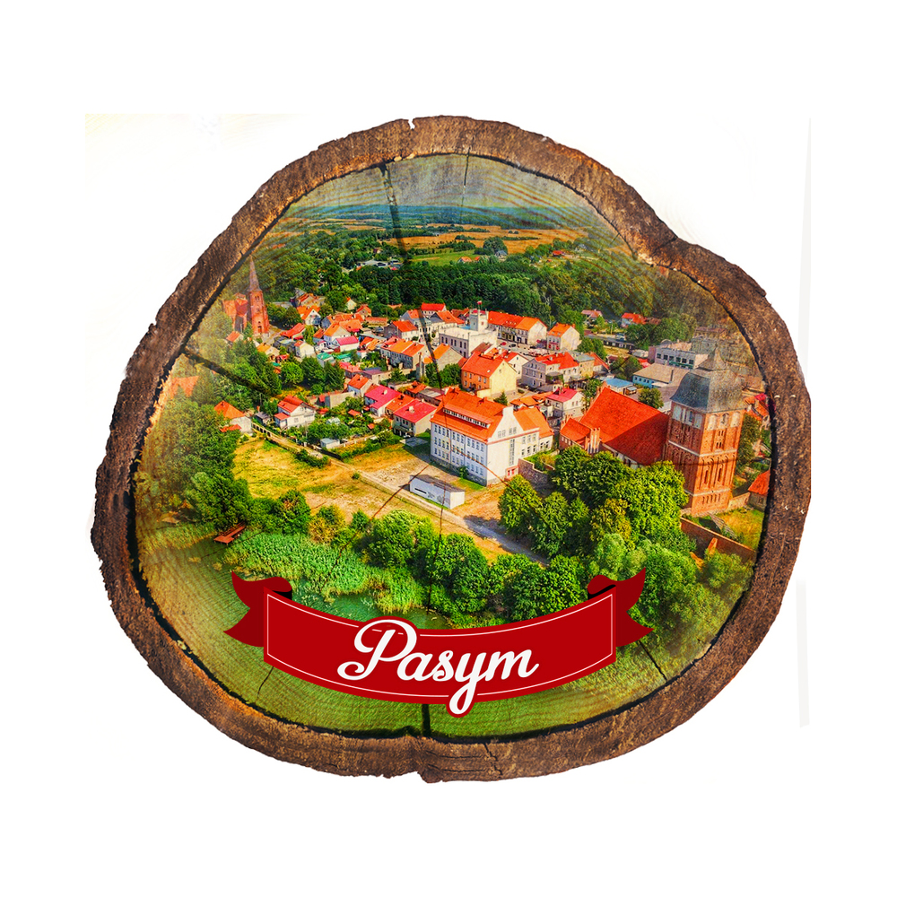 Magnes drewniany pieniek Pasym