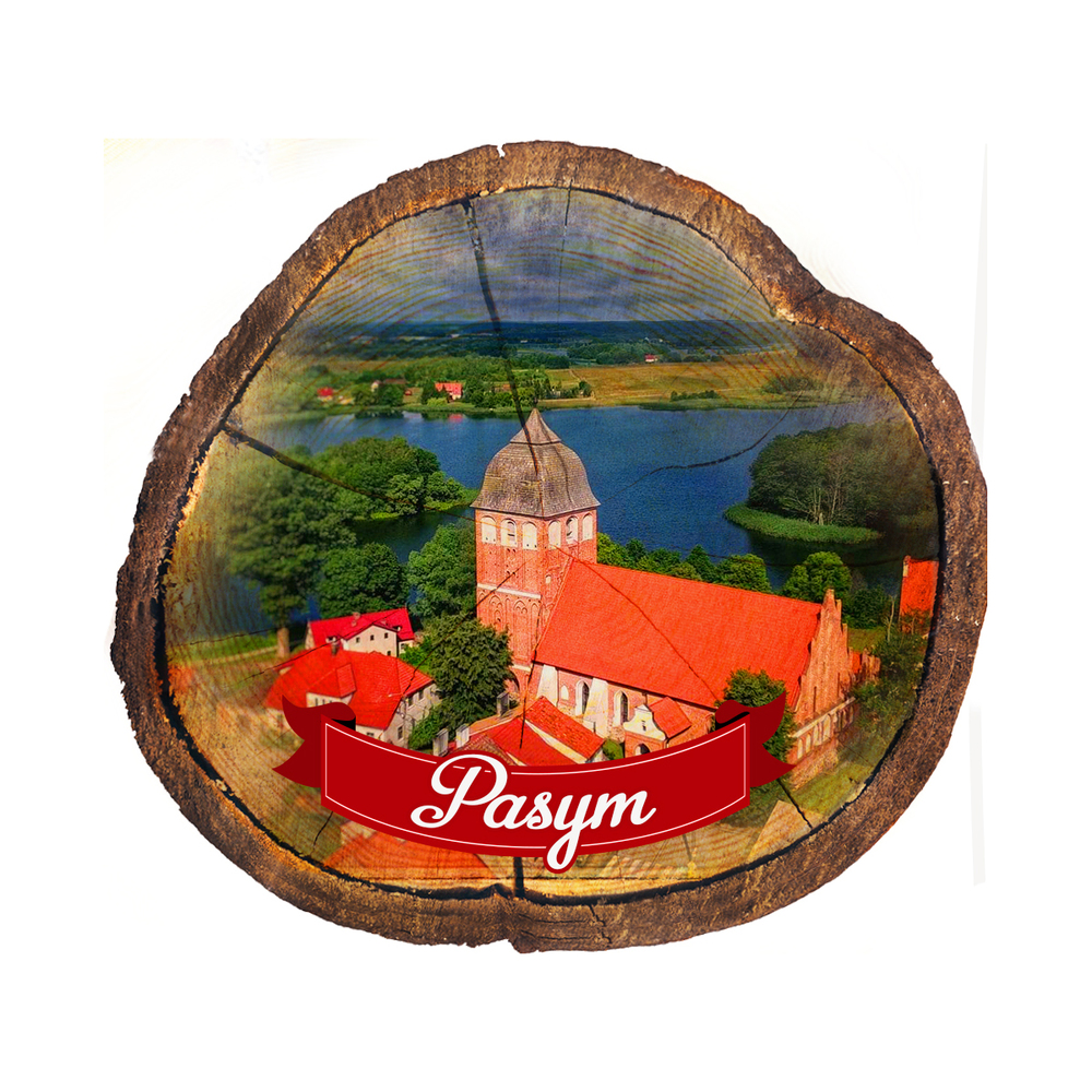 Magnes drewniany pieniek Pasym